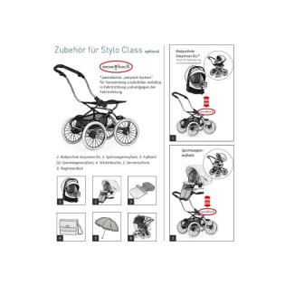 Edel: Kinderwagen im Retro-Look mit großen Speichenrädern und Kunstleder