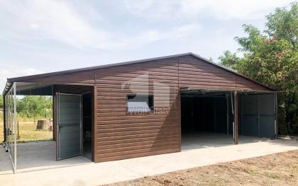 Blechgarage 9x6m Metallgarage Fertiggarage Carport und Garage Schnelle Lieferung