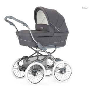 Edler Kinderwagen im Retro-Look mit weißen Speichenrädern NEU