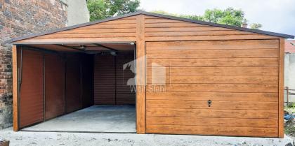  Blechgarage 6x7m Metallgarage Fertiggarage Stahlgarage Doppelgarage Holzoptik G