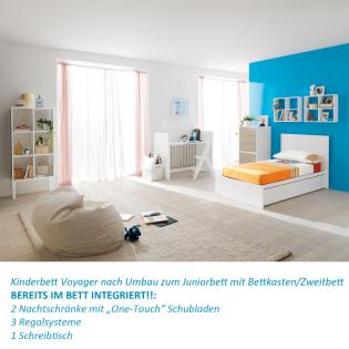 Kinderbett umbaubar zum Jugendzimmer Voyager, komplett mit Wickelauflage NE