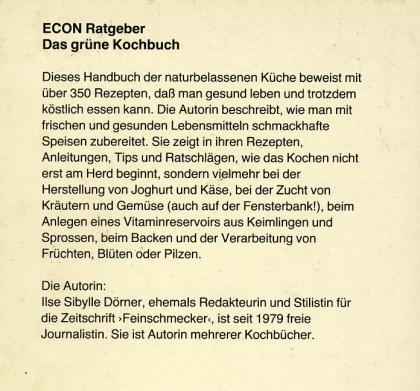 Ilse Sibylle Dörner -  Das grüne Kochbuch