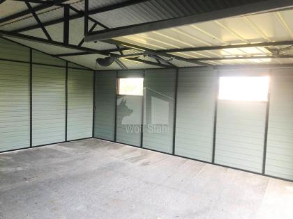 Blechgarage 6x6m Metallgarage Fertiggarage Holzoptik Garage nach Maß GP119