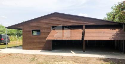Blechgarage 9x6m Metallgarage Fertiggarage Carport und Garage Schnelle Lieferung