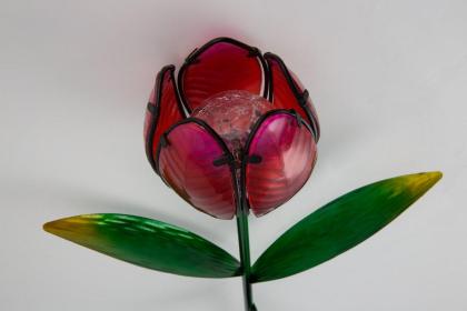 Solar Stableuchte blaue Tulpe, ca. 60 cm, warm-weißer Lichtschein
