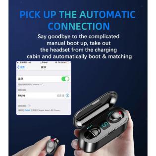 LED F9 TWS Wireless Smart Touch Control Ohrhörer Bluetooth 5.0