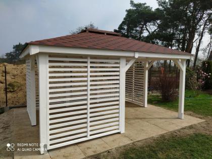 GARTENHAUS GARTENLAUBE KLEBEDACH HOLZ BERLIN BITUMENSCHINDELN 3, 5x4, 5m