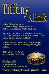 Tiffany Lampenreparatur Nrw - Tiffanyglaskunst Galerie Mülheim - Tiffanywerkstat
