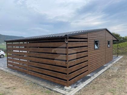 Blechgarage 6x6m Carport und Garage Doppelgarage Holzoptik Metallgarage Metallda