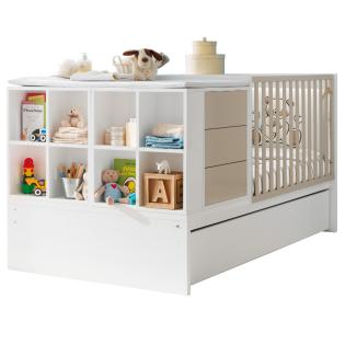 Kinderbett umbaubar zum Jugendzimmer Voyager, komplett mit Wickelauflage NE