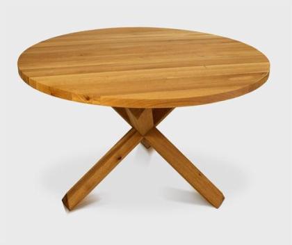 COLIN EICHENTISCH COUCHTISCH RUNDE TISCHPLATTE LACKIERT MASSIVHOLZ 120x120x75cm