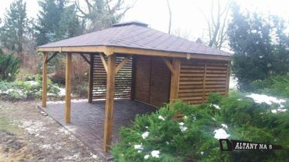 3-ECK HOLZGARTENLAUBE BERLIN AUS KIEFER/ FICHTENHOLZ KLEBEDACH HOLZHAUS 5x4m