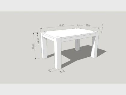 WHITE LUKAS TISCH ESCHENTISCH ESSTISCH LACKIERT MASSIVHOLZ 180x90cmx78cm