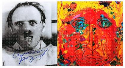 ANTHONY HOPKINS Collage. Signiert. NEU. Souvenir. Rarität. Andenken.