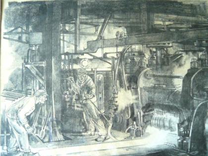 Walzenstraße feine Grafik von Arentz (B028)