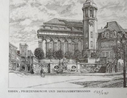 Friedenskirche Jhdt.-Brunnen Grafik. B087