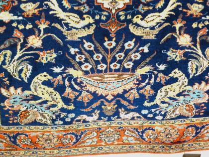 Orientteppich Teheran mit Seide 100 J. alt. T085