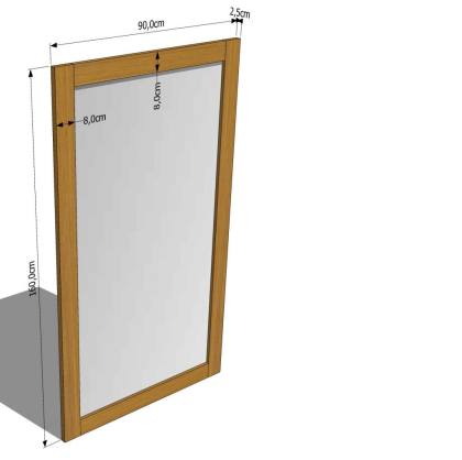 SPIEGEL WANDSPIEGEL AUS EICHENHOLZ EICHE MASSIVHOLZ LACK 90x160x2, 5cm
