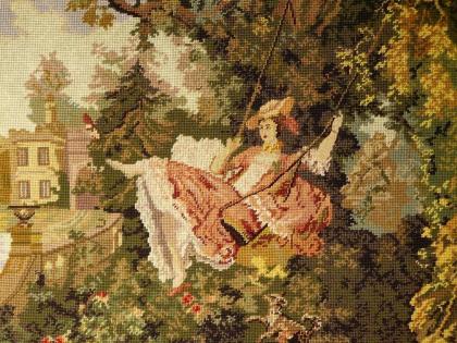 Bildteppich Gobelin auf der Schaukel antik G047