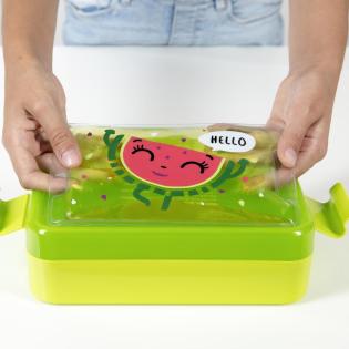 LUNCH BOX Grün Wendy Set für Schule Lunchbox Lunchboxen Snackbox