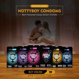 NottyBoy Nicht aromatisiert (gerippt, gepunktet, Höhepunktverzögerung, extra dün