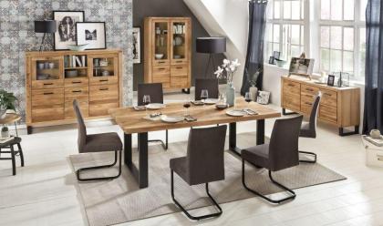 Highboard Nina Eiche teilmassiv geölt ET-2345