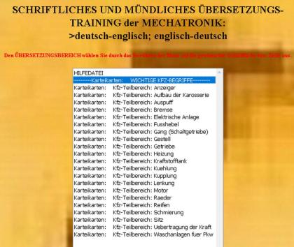 Deutsch-englisch Uebersetzungen: Karteikarten-Vokabeltrainer fuer Elektroberufe