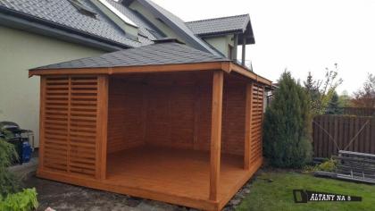 2-ECK GARTENHAUS BERLIN AUS MASSIVHOLZ FÜR AUßENBEREICH GERÄTEHAUS HOLZHAUS 4x5m