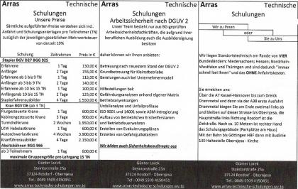 Staplerschein   Arras Technische Schulungen
