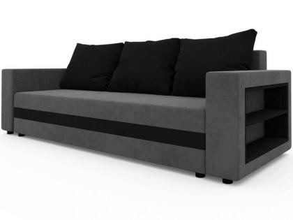 Sofa Sydney Schlafsofa mit Regalen Wohnzimmersofa ausziehbar mit Schlaffunktion