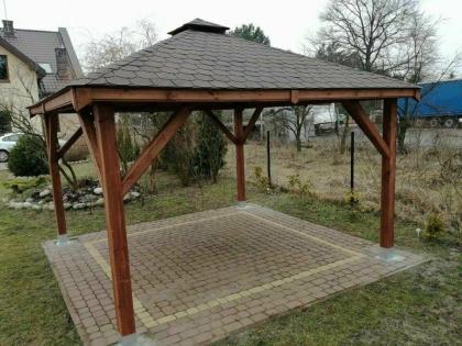 PERGOLEN GARTENHAUS GARTENLAUBE KLEBEDACH HOLZ BITUMENSCHINDELN 3, 5x4, 5m