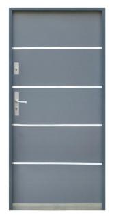 Tür Haustür Eingangstür Stahltür Inox doppelseitige 80 90cm A25 Anthrazit Weiß