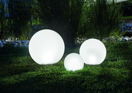 Solar-Kugel, Echtglas-Optik, 40 cm, weißes LED-Licht, 6-fach Lichtwechsel, fixie