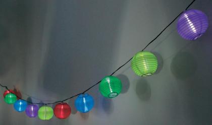 Solar Lichterkette Lampions, 10 Lampions mit 7, 5 cm Durchmesser