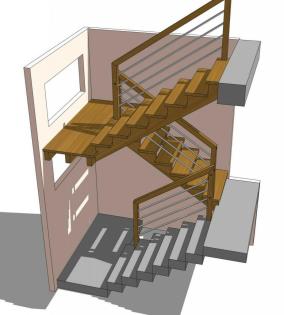 WANGENTREPPE MIT SETZSTUFEN GEBEIZTE ESCHENHOLZ MASSIVHOLZTREPPEN