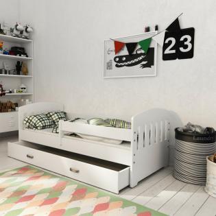 Bett Juniorbett Babybett Kinderbett Weiß 160x80 Lattenrost Schublade Matratze Ne