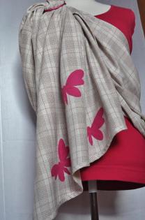 SOMMERLEICHT KARO Pastell Baby Ring Sling Tragetuch Carrier 160-250x70cm nachMAß