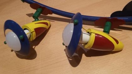 Kinderzimmer Deckenlampe mit 4 Spots, rot gelb blau