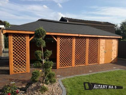 2-ECK GARTENHAUS AUS MASSIVHOLZ HOLZGARTENLAUBE GERÄTESCHUPPEN HANOVER 8x4m