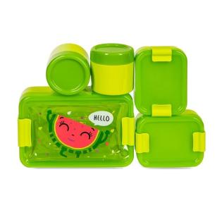 LUNCH BOX Grün Wendy Set für Schule Lunchbox Lunchboxen Snackbox