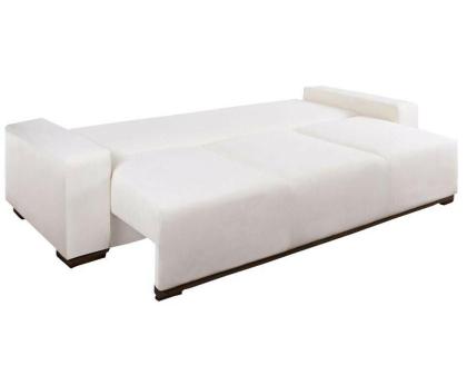 Sofa Couch Kissen Schlaffunktion Dreisitzer Stauraum Schlafcouch Schlafsofa weis