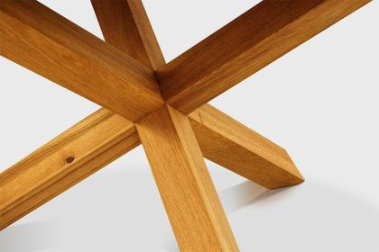 COLIN EICHENTISCH COUCHTISCH RUNDE TISCHPLATTE LACKIERT MASSIVHOLZ 120x120x75cm