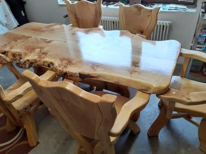 6-teilige Massivholz Garnitur