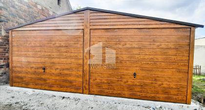  Blechgarage 6x7m Metallgarage Fertiggarage Stahlgarage Doppelgarage Holzoptik G