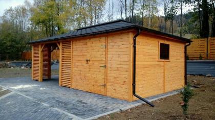 HANOVER HOLZHAUS MIT GARTENHAUS 2in1 HOLZSCHUPPEN WERKZEUGSHAUS KIEFERNHOLZ 7x4m
