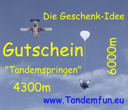 Gutschein als Geschenk zu Weihnachten oder zum Geburtstag - Fallschirmspringen B