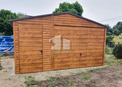  Blechgarage 4,5x5m Metallgarage Fertiggarage Garage nach Maß Holzoptik ID88