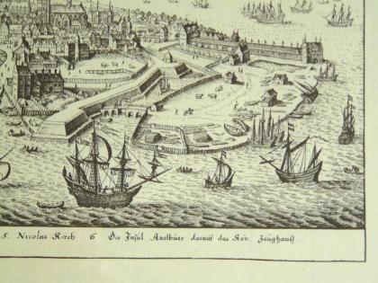 Alter Kupferstich von Kopenhagen (B057)