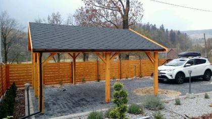 HOLZÜBERDACHUNG FÜR AUTO GARAGENVORDACH GARTENHAUS GARTENLAUBE PAVILLON 3, 5x5m