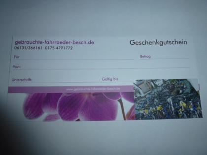 (167) Geschenkgutschein (gebrauchte-fahrraeder-besch.de)